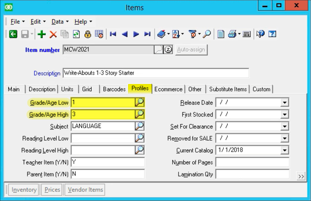 counter point screen shot: grades