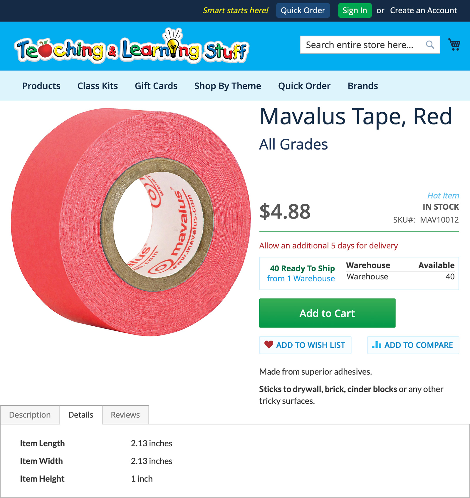 Mavalus tape example