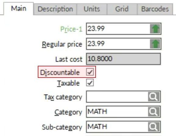 CounterPoint Main Tab